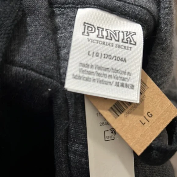 Victoria's Secret PINK Sparkly Logo HOODIE Dress/Extra Long Sweatshirt Large - Picture 5 of 6